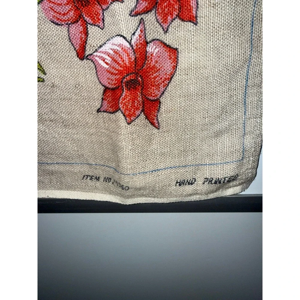 Vintage Souvenirs Australia Wildflowers Kangaroo Island Linen Tea Towel 18x30